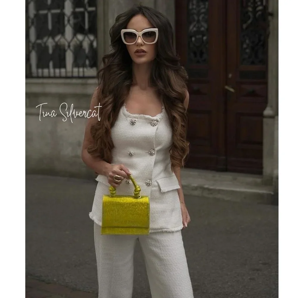 BLOGGER'S FAVE! Zara Textured Metallic Thread Pants Ecru